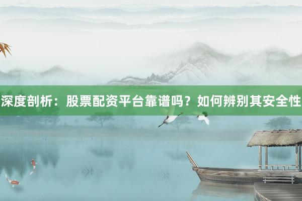 深度剖析：股票配资平台靠谱吗？如何辨别其安全性