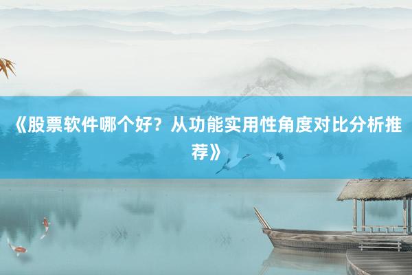 《股票软件哪个好？从功能实用性角度对比分析推荐》