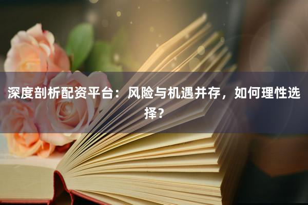 深度剖析配资平台：风险与机遇并存，如何理性选择？