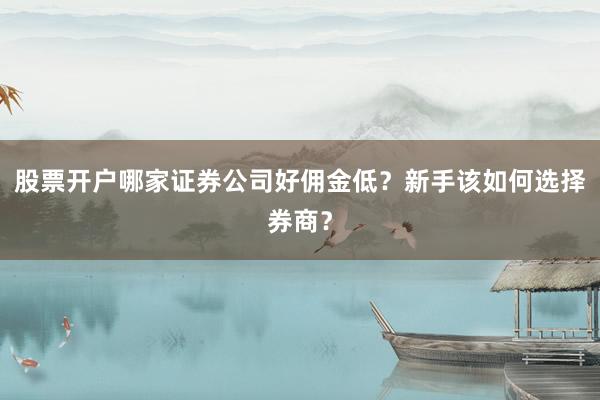 股票开户哪家证券公司好佣金低？新手该如何选择券商？