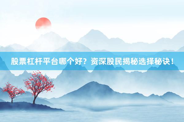 股票杠杆平台哪个好？资深股民揭秘选择秘诀！