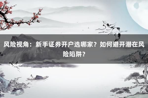 风险视角：新手证券开户选哪家？如何避开潜在风险陷阱？